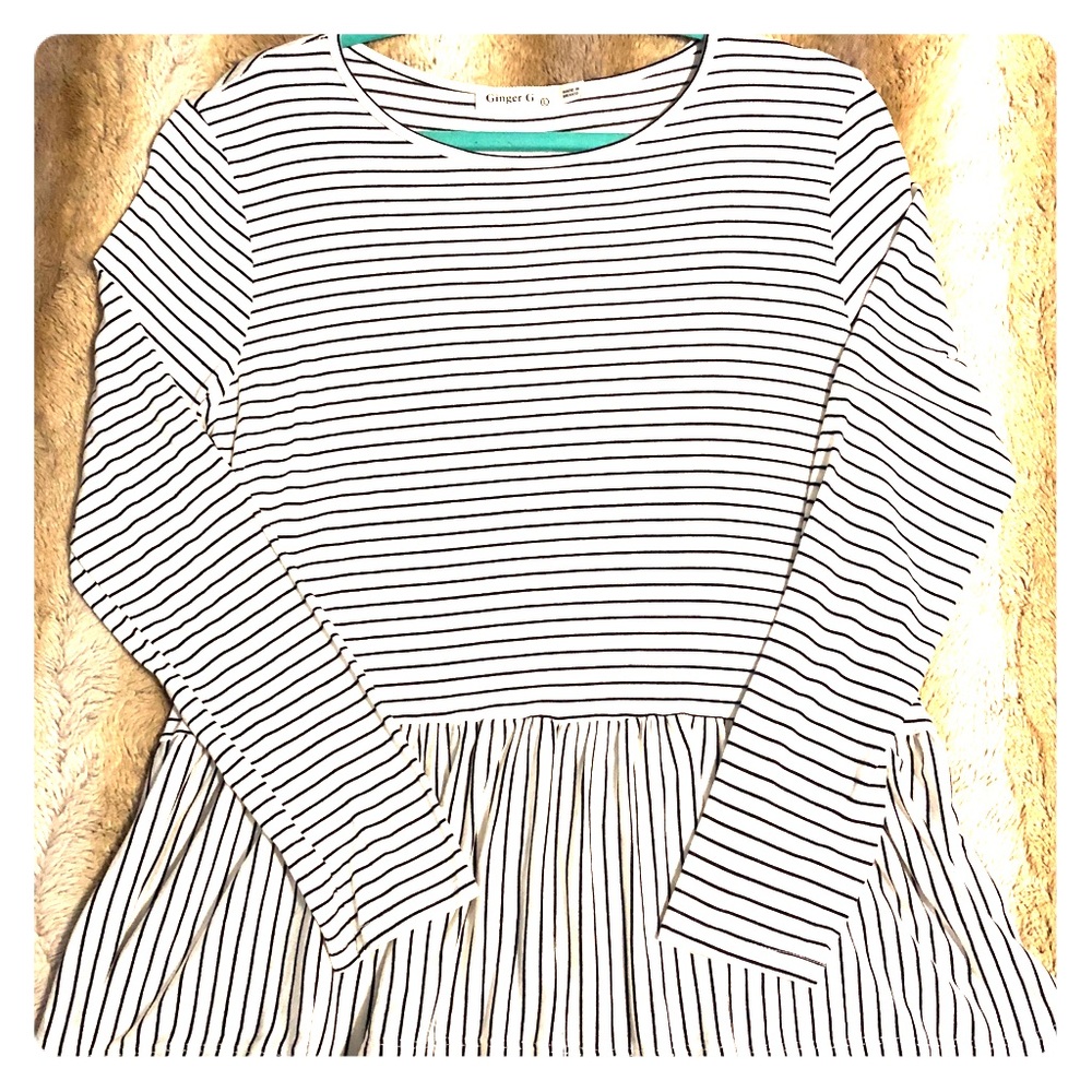 Striped long sleeve blouse